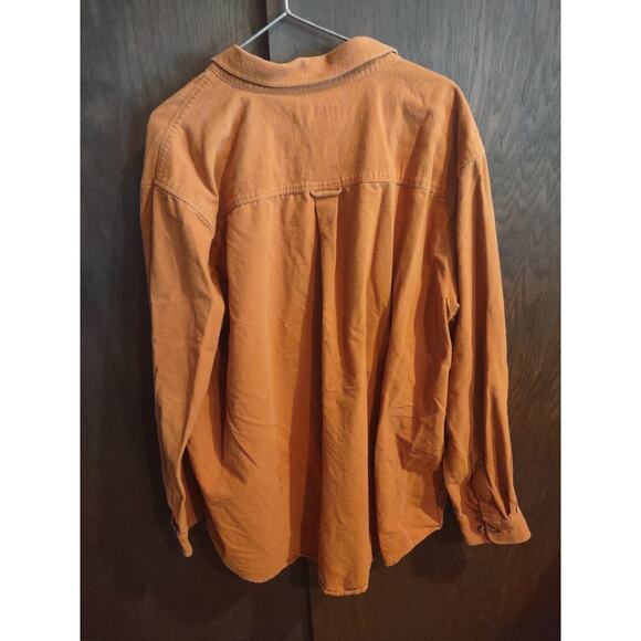 Chamois Flannel Shirt Mens 2XLT Tall Burnt Orange Rust Fall Long Sleeve Button - Picture 3 of 4